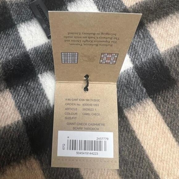 Burberry Women's Giant Check Cashmere Scarf` - Picture 6 of 7